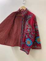 Blouson Bomber en Velours Fait Main Suzani, Style Ethnique Ouzbek Bohème, Vêtement d'Extérieur Respirant et à Séchage Rapide pour l'Hiver, Fournisseur B2B en Gros