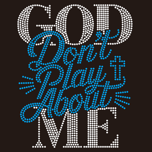 Motif religieux personnalisé « Dieu ne plaisante pas avec moi » en strass thermocollant effet cristal AB pour T-shirt DIY - Product Image 3