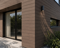 Matériaux de construction extérieurs en composite bois-plastique en gros, revêtement mural WPC résistant aux UV, panneau d'ingénierie pour façade extérieure