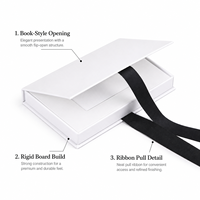 Caja de Regalo Magnética Blanca Personalizada, Estilo Libro, Rígida, para Tarjetas NFC, Empaque de Lujo para Tarjetas de Membresía VIP, con Logotipo, Venta al Por Mayor, OEM