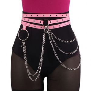 เข็มขัดหนัง PU สายรัดร่างกายสุดเซ็กซี่แบบใหม่ BDSM บอดี้เชนชุดชั้นในพังค์สำหรับผู้ใหญ่สายรัดเอวมีพู่ห้อยสำหรับผู้หญิงสายรัดถุงเท้ายาว - Product Image 5