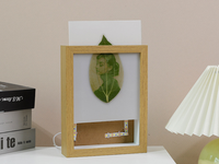 Lampe de chevet avec cadre en bois de 8 pouces, câble USB 3CCT, motif sculpté, idéale pour les cadeaux d'anniversaire et de fêtes