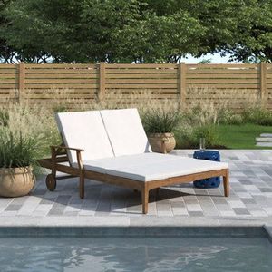 Tumbona ondulada para patio al aire libre, Playa y jardín portátil, campo, hotel, balcón, piscina, tumbona <span class=keywords><strong>de</strong></span> madera con ruedas - Product Image 1