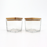 Pot à bougie carré vide clair givré de luxe personnalisé de 9oz bocaux en verre transparent de 8 oz avec couvercles en bambou pour la fabrication de bougies