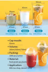 Vasos de Plástico PP Transparentes con Logotipo Personalizado, de 500 ml y 700 ml, para Bebidas Frías, Café, Té de Burbujas, Leche, Jugo - Product Image 4