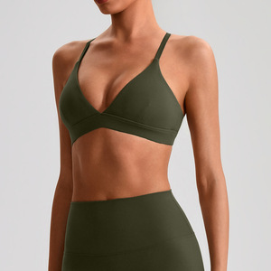 <span class=keywords><strong>Reggiseno</strong></span> Sportivo Personalizzabile con Logo, Regolabile, per Yoga, Palestra, Pilates, Corsa, con Scollo a V, Elasticizzato, Effetto Nudo, Morbido - Product Image 6