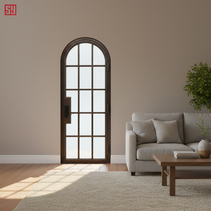 <span class=keywords><strong>Puerta</strong></span> de Seguridad Exterior para Casa o Villa, <span class=keywords><strong>Puerta</strong></span> <span class=keywords><strong>Corredera</strong></span> <span class=keywords><strong>Negra</strong></span> de Hierro con Doble Vidrio Templado, Tamaño Personalizado - Product Image 4