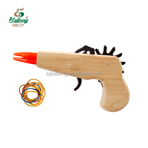 <span class=keywords><strong>Pistola</strong></span> <span class=keywords><strong>Giocattolo</strong></span> in Legno Massello per Bambini con Elastico per Tiro all'Aperto - Product Image 4