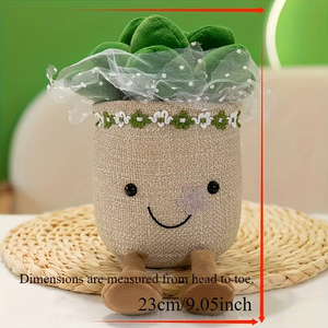 5pcs poupées de plantes en pot succulentes, jouets en peluche, décorations de bureau et d'intérieur, poupées mignonnes, décoration d'intérieur - Product Image 3