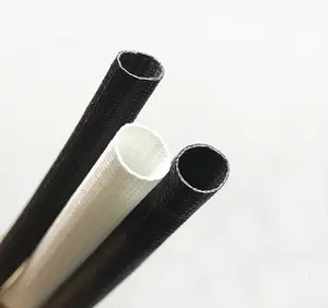 Jdd đen nhiệt độ cao 350 độ cách nhiệt ống dẫn xử lý nhiệt sleeving sợi thủy tinh