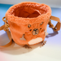 Sac à dos Ita Bag en peluche personnalisé avec fenêtre transparente, motif visage de poupée mignon, conçu pour les badges et cartes d'idols, OEM ODM