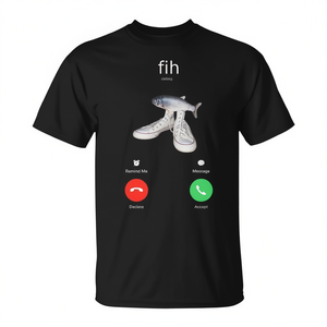Camiseta Fih Meme Fish Calling, unisex, para adultos, manga corta, cuello redondo, impresión digital, diseño divertido - Product Image 3