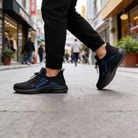 Chaussures de course et de tennis tendance pour hommes - Légères, respirantes, avec empeigne en tissu confortable pour le printemps/été/automne