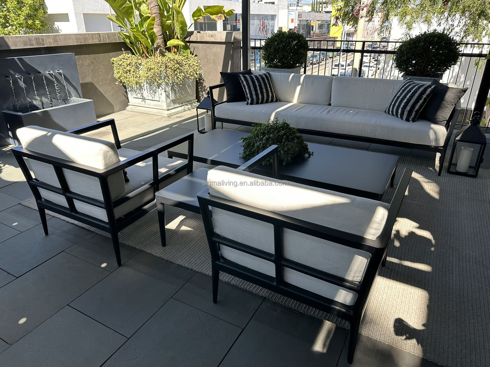 newly design patio furniture aluminum outdoor love seat garden furniture patio sofa set