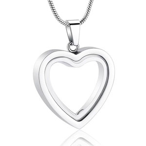 Collier pendentif urne en forme de cœur commémoratif en acier inoxydable 316L plaqué or 14k 18k PVD, bijoux funéraires pour cendres - Product Image 6