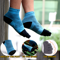 WRELS Chaussettes à cinq doigts Coolmax, chaussettes respirantes à la cheville, légères, évacuant l'humidité, chaussettes de sport, accessoires de course, chaussettes à cinq doigts