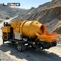Mini-machine mobile diesel intégrée pour le mélange et le transport du béton, pompe malaxeuse pour les travaux de fondation de maisons individuelles en zone rurale
