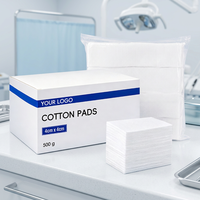 Boîte de tampons médicaux jetables en coton 4x4cm 7.5x7.5cm 8x10cm, tampons médicaux pour le nettoyage et la désinfection de la peau