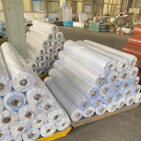 Rouleaux de film PVC transparent d'usine de 0,2 mm, vinyle transparent souple normal pour la papeterie, résistant à l'humidité, usage industriel