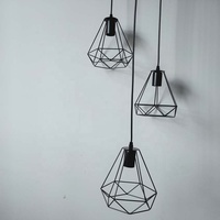 Plafonnier industriel suspendu avec nuances métalliques, 3 en 1, style vintage, offre spéciale