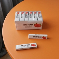 Fruity Chew Strawberry Gummy Candy Fruit Flavor Chewy Soft Candy with Sugar Individual Stick Pack Clear Display Box Wholesale
