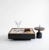 Table basse rectangulaire en bois massif, style antique, rétro, simple, durable, neuve, avec rangement, pour la maison, meubles de salon