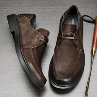 Chaussures décontractées à lacets en cuir véritable pour hommes VOGU, collection Printemps/Été 2025, en daim, style rétro, respirantes, semelle extérieure en caoutchouc