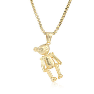 จี้ตุ๊กตาหมีสแตนเลสสร้อยคอสไตล์การ์ตูนของขวัญเครื่องประดับ 12071 - Product Image 5