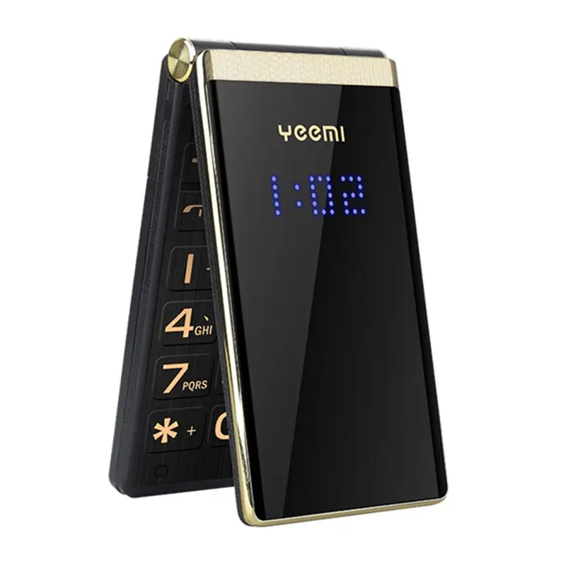 YEEMI M2-C GSM MTK Flip Mobile Phone With 2.84 inch Double Screen Big Letters Vibration MP3 Cell Phone For Parents
