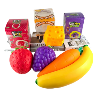 2026 New Large Simulated Fruit Squishy <b>Toys</b> TPR Slow Rebound Grape Strawberry Banana Relief <b>Fidget</b> Vent <b>Toys</b> for Kids - Product Image 1