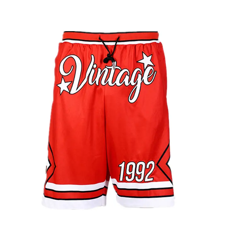 Ontwerp Uw Eigen Basketbal Shorts Met Rits Zakken/Custom Sublimatie Mens Fashion Lange Basketbal Shorts