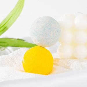 保湿沐浴马口铁-包装2个沐浴嘶嘶蓝色和黄色小香味精油沐浴球炸弹儿童礼品套装 - Product Image 5