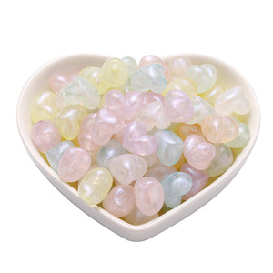 Cuentas acrílicas en forma de corazón de colores variados para hacer collares, suministros de joyería DIY de 10 mm - Product Image 4
