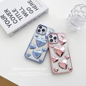 Funda de teléfono de corazón de <span class=keywords><strong>amor</strong></span> electrochapada a prueba de golpes de lujo para Iphone 7 8 Plus Xr Xs Max 11 12 13 14 15 Pro Max funda blanda - Product Image 5