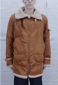 Chaqueta de Piel Sintética con Cuello Vuelto Nueva, Abrigo de <span class=keywords><strong>Hombre</strong></span> Sehe Fashion - Product Image 6