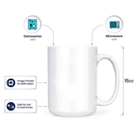 Mug en céramique blanche écologique de 15 oz, tasse à café en porcelaine pour impression par sublimation, accessoires vierges économiques avec fonction de chauffage