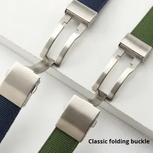 Correa de goma de silicona curvada de 21 mm CHARM para HydroConquest L3.781 L3.742 V.H.P. Correa de Reloj de Buceo Negra Impermeable con Cierre Desplegable - Product Image 4