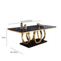 Direct usine Mobilier de salle à manger moderne ensemble de table à manger rectangulaire nordique de luxe en marbre avec des chaises