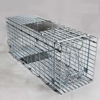 Cage de piège à animaux humain pliable galvanisée 94x34x36 cm