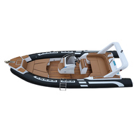Bateau pneumatique de luxe RIB-760A en fibre de verre à coque en V profond avec tubes Hypalon pour la pêche, les excursions en haute mer et l'utilisation marine