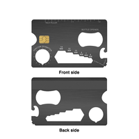 Carte multifonction en acier inoxydable, carte tactique, outils de survie pour le camping en plein air, carte de crédit en métal avec fente pour puce EMV pour le paiement