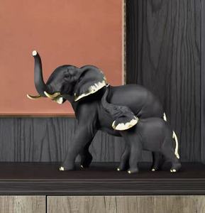 Blue Ice Fade Elephant <strong>Resin</strong> <strong>Figurine</strong> Pair High Quality <strong>Angel</strong> Style Ornament for Home Decor and Living Room - Product Image 5