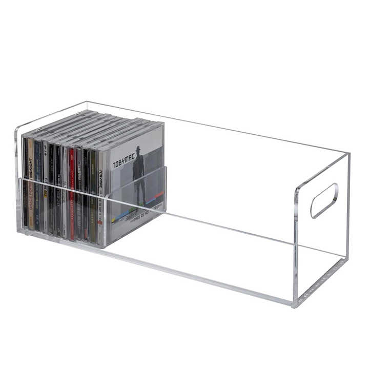 Clear Acrylic Stackable CD Holder Rack - Eco-Friendly Display