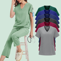 Tenue médicale d'été unisexe pour le commerce extérieur : Blouse fine à manches courtes pour bloc opératoire
