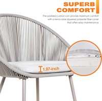Meubles de patio tout temps, chaises et table avec coussins pour jardin, terrasse, jardin, balcon, véranda