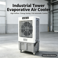 Refroidisseur d'air évaporatif commercial et industriel 3000m³/h 50L, 3 vitesses, télécommande, ventilateur de refroidissement par eau pour bureau, extérieur, atelier