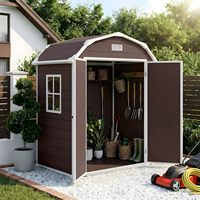 Abri de jardin en résine 6x4FT avec toit à pignon, plancher inclus, imperméable et verrouillable, pour outils de jardin