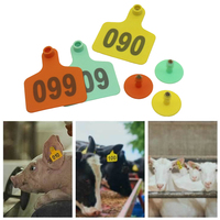 100 Pièces/Paquet Étiquettes d'oreille numériques en TPU pour petits bovins, porcs, moutons, chiens – Outil d'identification pour animaux de ferme et bétail N°1 à 100