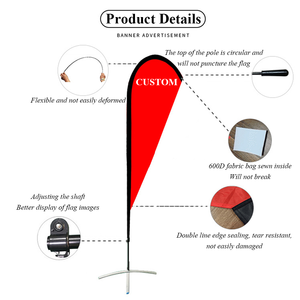 IDEA GIFT Wholesale Flex Flying Beach <strong>Flag</strong> Banner Stands Promotional Advertising Custom <strong>Feather</strong> <strong>Flags</strong> Custom Logo Printing - Product Image 5