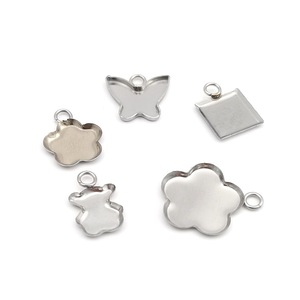 Stainless Steel Gemstone Settings Mixed Shapes Pendant Bases For Necklace Making Smooth Steel Color - Product Image 5